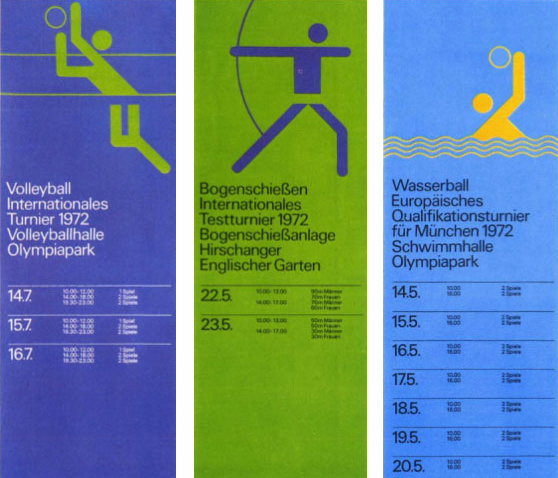 Otl Aicher - 1972 Munich Olympics event schedules