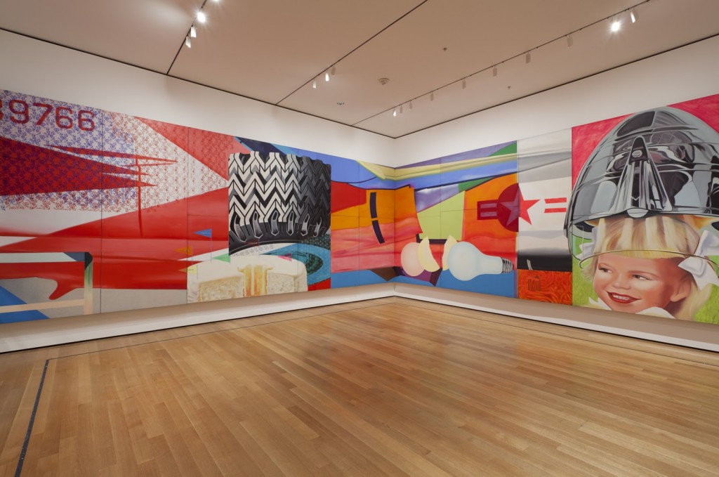 James Rosenquist's "F-111" exhibited at Museum of Modern Art, NYC