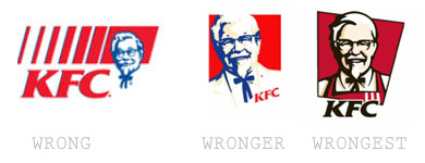 KFC branding scaled by wrongness