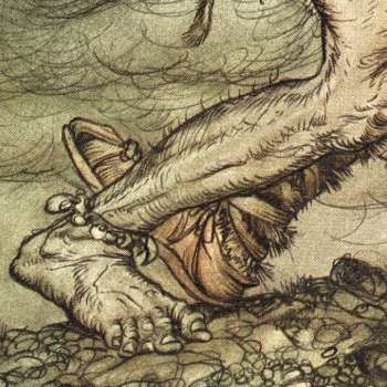 Arthur Rackham - from the RIng Cycle - Fighting Giants