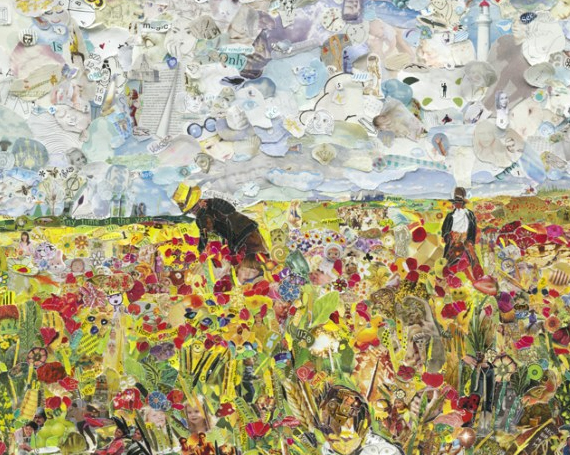 Vik Muniz - Pictures of Magazines 2  Picking flowers in a Field, after Mary Cassatt (detail)