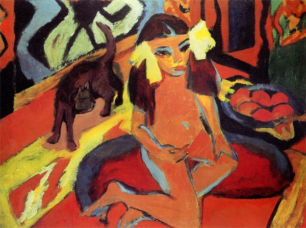 Ernst Ludwig Kirchner - Mädchen mit Katze