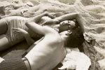 Homer Page-Coney Island Couple on Beach- c1949-gelatin silver print